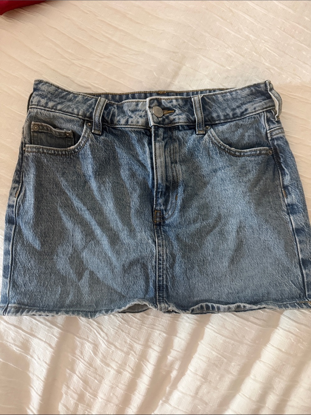 PacSun Medium Wash Denim Mini Skirt